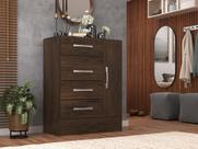 Cômoda Sapateira 4 Gavetas 1 Porta Cor Cacau Cômoda Sapateira 4 Gavetas 1 Porta Cor Cacau
