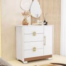 Cômoda Sapateira 4 Gavetas 1 Porta Ilha Bela Branco/Camarim - Vila Rica