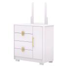 Cômoda Sapateira 4 Gavetas com Espelho Clarabella Branco/Camarim