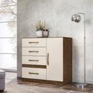 Cômoda Sapateira 4 gavetas Vênus Castanho Wood / Baunilha - Moval