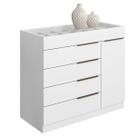 Cômoda Sapateira 5 Gavetas 1 Porta com Porta Joias Oliveira Branco