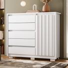 Cômoda Sapateira 5 Gavetas 1 Porta Duetto Branco Cômoda Sapateira 5 Gavetas 1 Porta Duetto Branco