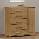 Cômoda Sapateira 5 Gavetas 1 Porta Freijó Ouro Madeira Pinus - Finestra