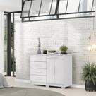Cômoda Sapateira 5 Gavetas 2 Portas 122 Cm Siri 20019 Vlr Branco