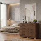 Cômoda Sapateira 5 Gavetas 2 Portas Multiuso Móvel Quarto Imbuia