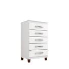 Cômoda Sapateira 5 Gavetas Cannes Incorplac - Branco Brilho
