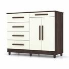 Cômoda Sapateira 5 Gavetas e 2 Portas Sirius 20019104 Belmont Champanhe Vila Rica