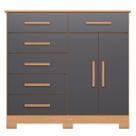 Cômoda Sapateira 6 Gavetas 2 Portas Mandarim Freijó/Titanium Cômoda Sapateira 6 Gavetas 2 Portas Mandarim Freijó/Titanium