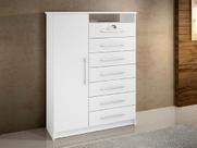 Cômoda Sapateira 7 Gavetas Branco Safira D'Doro Cômoda Sapateira 7 Gavetas Branco Safira D'Doro