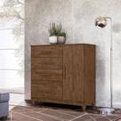 Cômoda Sapateira Ambiente Vênus Castanho Wood Flex com Pés - Moval