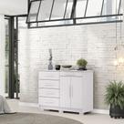 Cômoda Sapateira Batel 5 Gavetas 2 Porta de Bater com Prateleira Branco G98 - Gran Belo