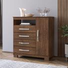 Cômoda Sapateira Cannes 1 Porta 4 Gavetas Malbec Incorplac