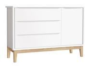 Cômoda Sapateira Classic New Branco Fosco com Natural - Reller Cômoda Sapateira Classic New Branco Fosco com Natural - Reller