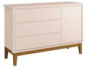 Cômoda Sapateira Classic New Rosa Fosco com Madeira - MoveisAqui