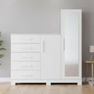 Cômoda Sapateira Com Espelho 2 Portas 5 Gavetas Trieste A04 Branco - Lyam Decor