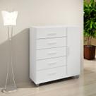 Cômoda Sapateira Gaveteiro Multiuso 1 Porta 5 Gavetas Branco