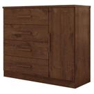 Cômoda Sapateira Genova Plus 1 Porta 4 Gavetas Jacarandá Fosco - Zanzini