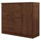 Cômoda Sapateira Genova Plus 1 Porta 4 Gavetas Jacarandá Fosco - Zanzini