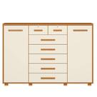 Cômoda Sapateira Grande 7 Gavetas 2 Portas Mdp Mdf Santana Cinamomo Off White