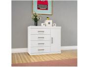 Cômoda Sapateira Havana Plus Flex Branco Branco/Fúcsia 4 Gavetas 1 Porta - Santos Andirá