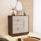 Cômoda Sapateira Ilha Bela 4 Gavetas 1 Porta Imbuia/fendi - Vila Rica