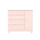 Cômoda Sapateira Infantil 4 Gavetas 1 Porta Doce Sonho MDF cor: branco