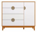 Cômoda Sapateira Infantil Com 1 Porta E 4 Gavetas Cinamomo Branco - Móveis Albatroz