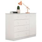 Cômoda Sapateira Infantil Old Clean 100% MDF Branco 4 Gavetas - Bela Móveis