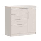 Cômoda Sapateira Lille 1 Porta 3 Gavetas Branco Castro Móveis