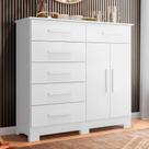 Cômoda Sapateira Mandarim 6 Gavetas 2 Portas Mdp Branco Cômoda Sapateira Mandarim 6 Gavetas 2 Portas Mdp Branco