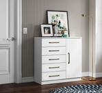 Cômoda Sapateira Milão 1 Porta 5 Gavetas - Branco Aramóveis Cômoda Sapateira Milão 1 Porta 5 Gavetas - Branco Aramóveis