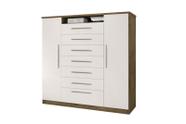 Cômoda / Sapateira / Multiuso Organizadora Grande MEG 02 portas e 07 Gavetas Cor Jequitiba / Off White Cômoda / Sapateira / Multiuso Organizadora Grande MEG 02 portas e 07 Gavetas Cor Jequitiba / Off White