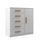 Cômoda Sapateira New Monaco 1 Porta 5 Gavetas - Branco