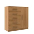 Cômoda Sapateira New Monaco 1 Porta 5 Gavetas - Cinnamomo