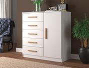 Comoda Sapateira New Monaco 1 Porta 5 Gavetas