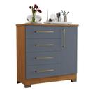 Cômoda Sapateira Nt 5185 1 Porta e 4 Gaveta com Pé Notável Móveis