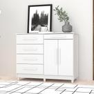 Cômoda Sapateira Orion Branco 5 Gavetas 2 Portas