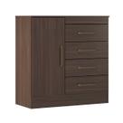 Cômoda Sapateira P/ Roupas Quarto Casal/Solteiro 4 Gavetas 1 Porta 1 Prateleira Removível Montevideu