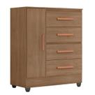 Cômoda Sapateira para Quarto 1 Porta 4 Gavetas Lisa Carvalho Oak