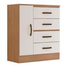 Cômoda Sapateira Para Quarto 1 Porta 4 Gavetas Lisa Nature-off White
