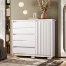 Cômoda Sapateira Para Quarto 1 Porta 5 Gavetas Sardenha A04 Branco - Lyam Decor