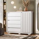 Cômoda Sapateira Para Quarto 1 Porta 5 Gavetas Sardenha A04 Branco - Lyam Decor