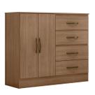 Cômoda Sapateira para Quarto 2 Portas 4 Gavetas Lisa