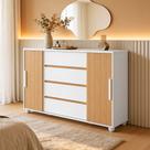 Cômoda Sapateira Para Quarto 2 Portas 4 Gavetas Parma A04 Flex Branco Freijó - Lyam Decor