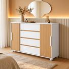 Cômoda Sapateira Para Quarto 2 Portas 4 Gavetas Parma A04 Flex Branco Freijó - Lyam Decor