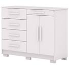 Cômoda Sapateira Para Quarto 2 Portas 5 Gavetas Biana V01 Branco - Lyam Decor