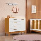 Cômoda Sapateira para Quarto de Bebê Flip Branco/Fosco/Savana