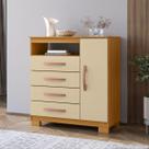 Cômoda Sapateira Porto Belo 1 Porta 4 Gavetas Organizador para Quarto Carvalho Off White Cômoda Sapateira Porto Belo 1 Porta 4 Gavetas Organizador para Quarto Carvalho Off White