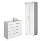 Cômoda Sapateira Sevilha 2004147 E Armário Multiuso 2000191 Branco Tx Com Pés Cinza - Aramóveis Cômoda Sapateira Sevilha 2004147 E Armário Multiuso 2000191 Branco Tx Com Pés Cinza - Aramóveis