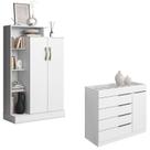Cômoda Sapateira Sevilha 2004147 e Armário Multiuso Florença 2000199 Branco Tx - Aramóveis Cômoda Sapateira Sevilha 2004147 e Armário Multiuso Florença 2000199 Branco Tx - Aramóveis